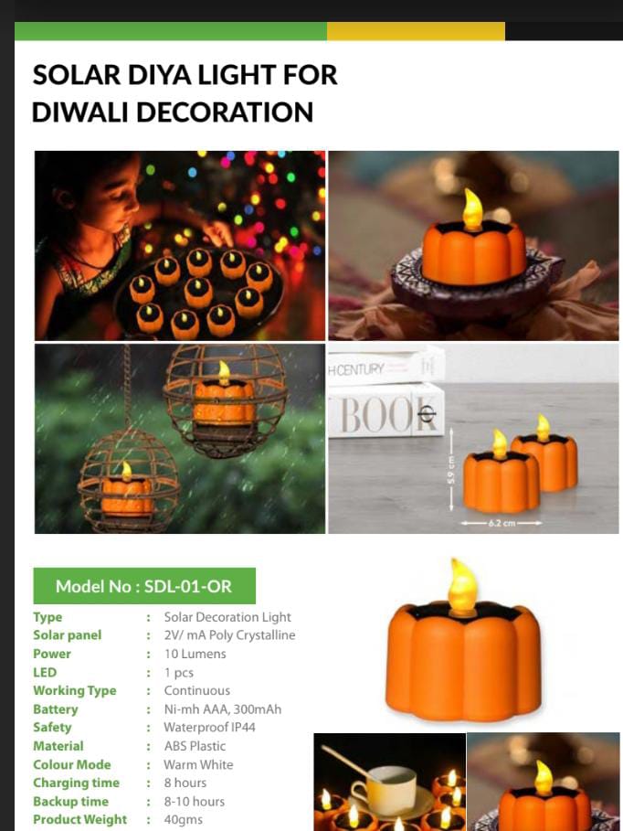 SOLAR DIYA LIGHT FOR DIWALI DECORATION 