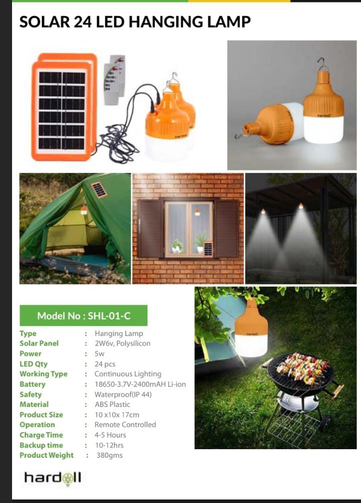 SOLAR 24 LED HANGING LAMP 